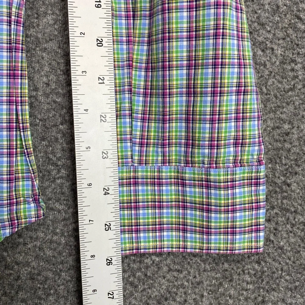 Vintage Polo Ralph Lauren Regent Custom Fit Button Up Shirt Mens 16 L Plaid